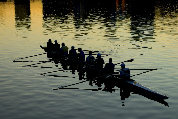 men rowing boat